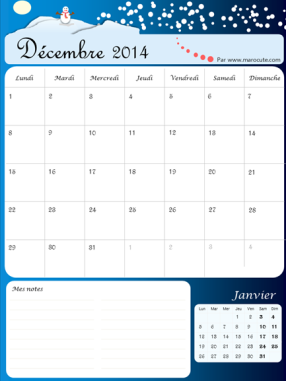 calendrier decembre 2014 marocute po